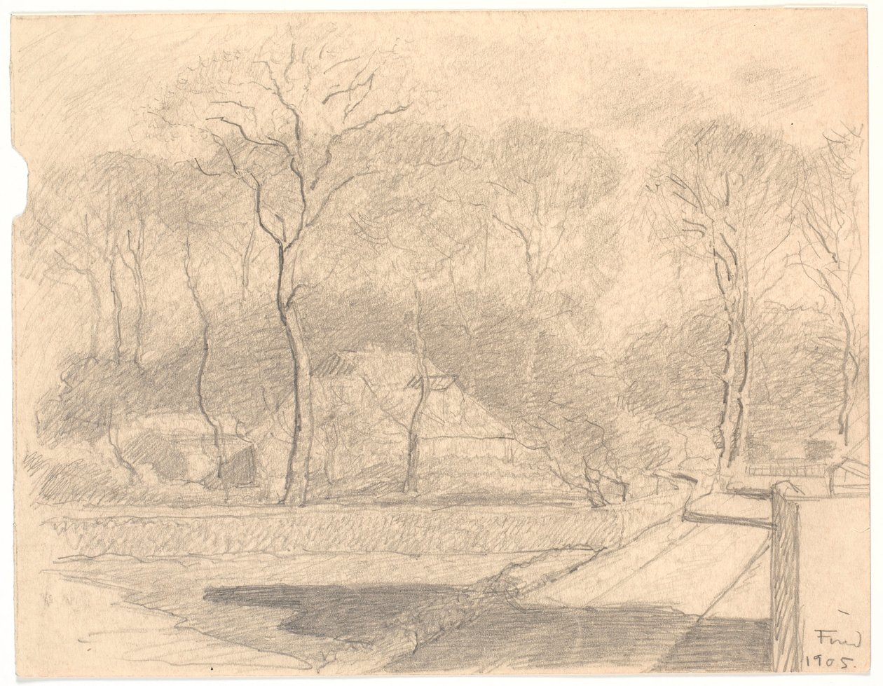 House at the Entrance to a Forest by Ludvig Find