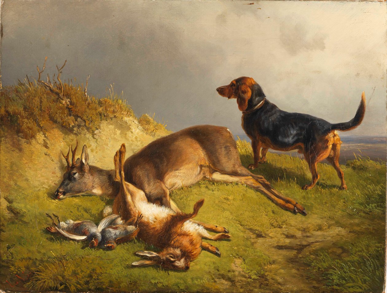 Game and Hunting Dog by Ludwig Gustav Voltz