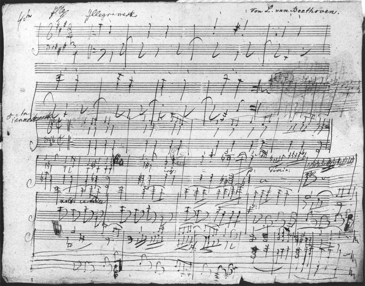 Autograph Score Sheet for the 10th Bagatelle Opus 119 by Ludwig van Beethoven