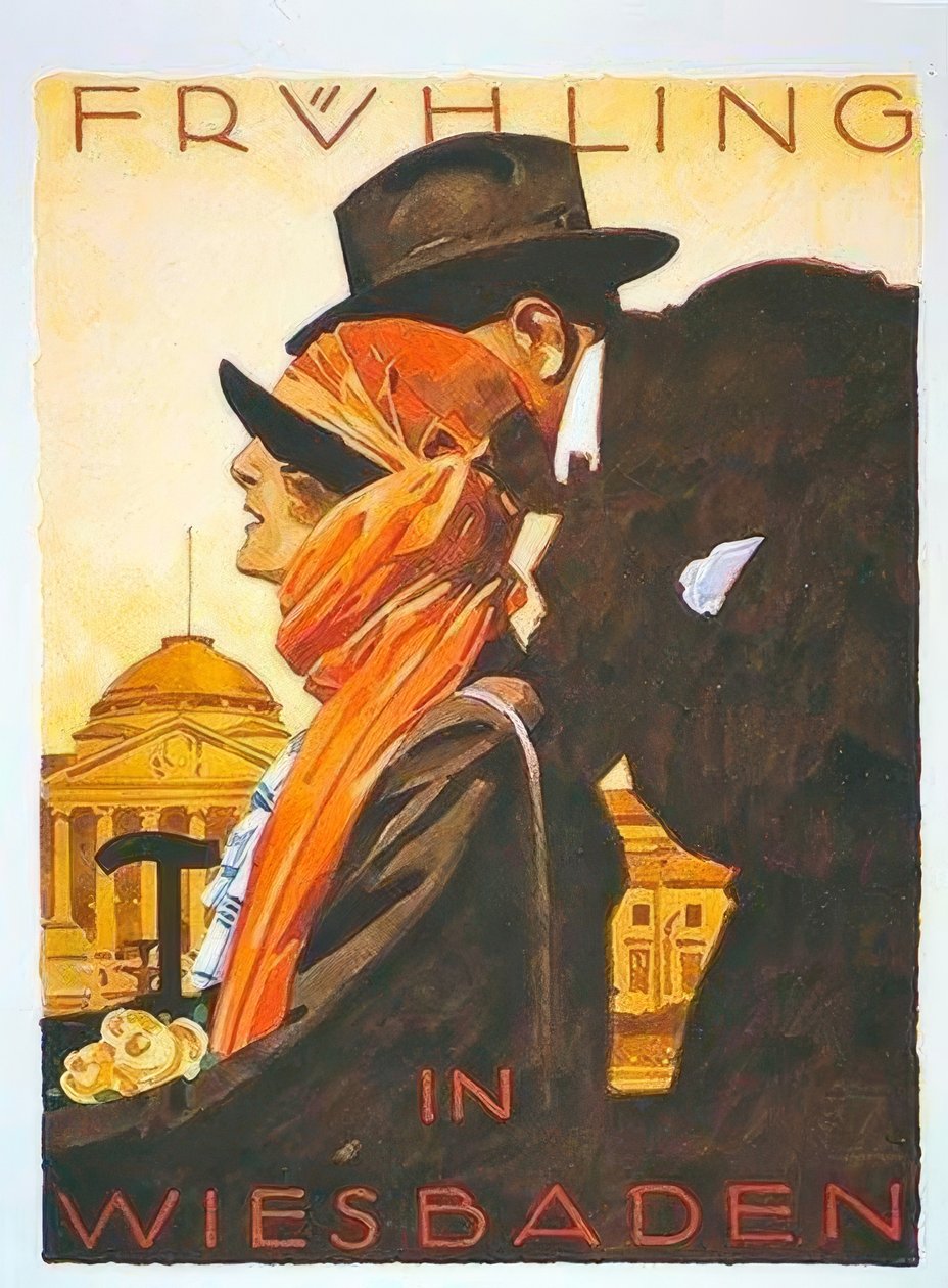 Spring in Wiesbaden by Ludwig Hohlwein