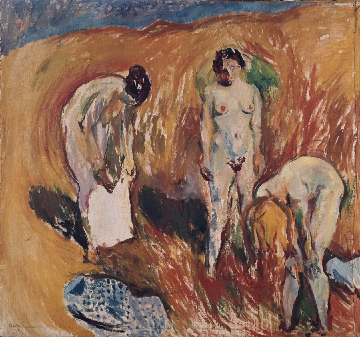 Girls in Haystack by Ludvik Peter Karsten