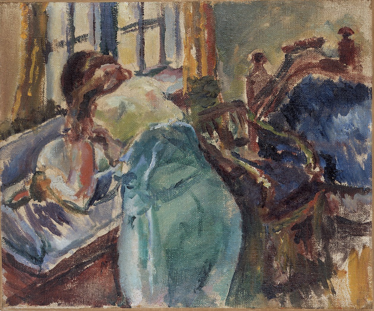 Woman freshen up by Ludvik Peter Karsten