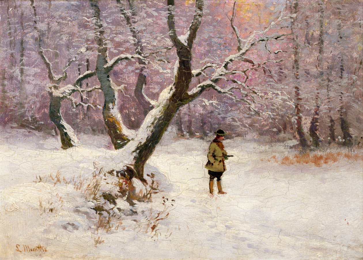 Winter Landscape with Hunters by Ludwig Munthe