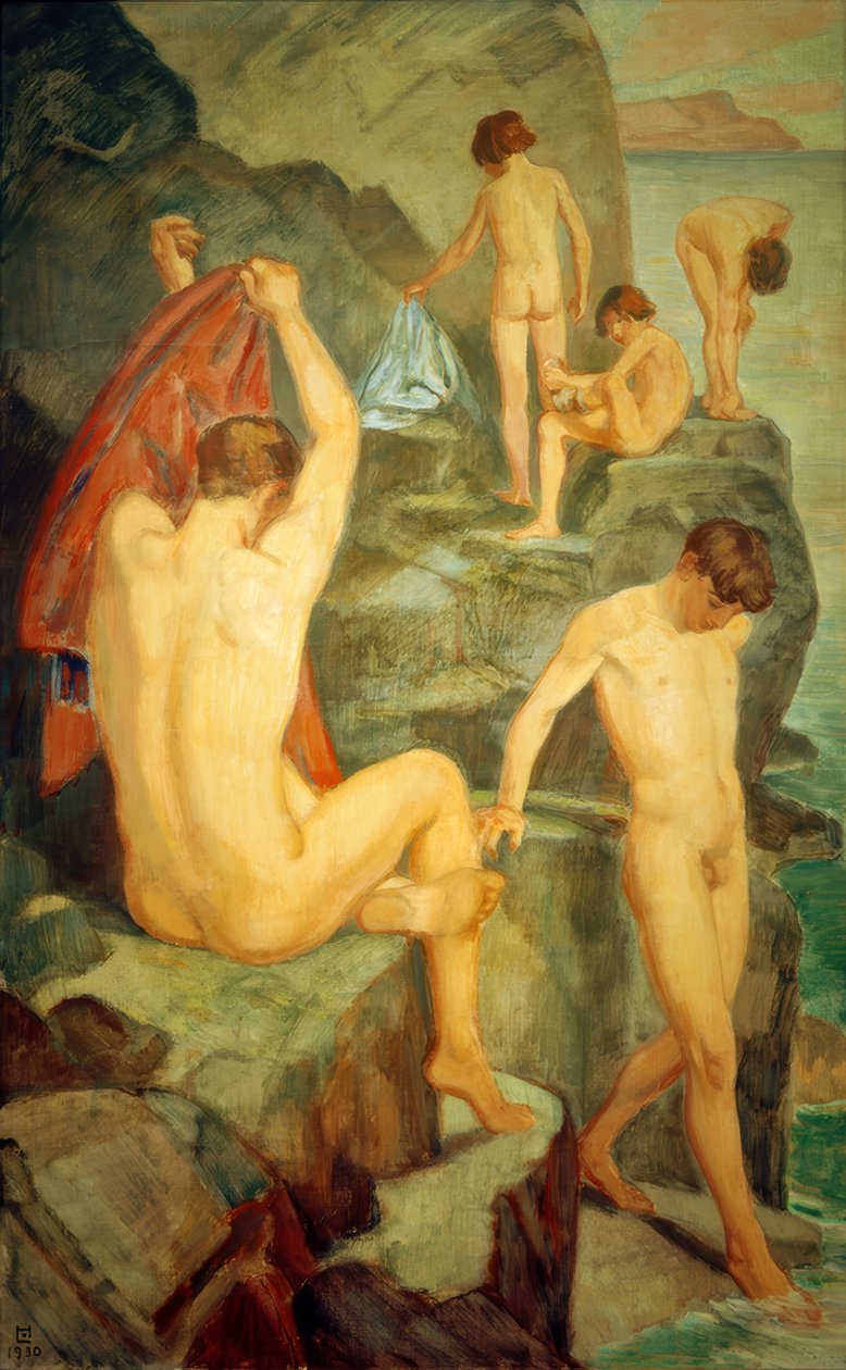 Bathers at the Black Rock by Ludwig von Hofmann