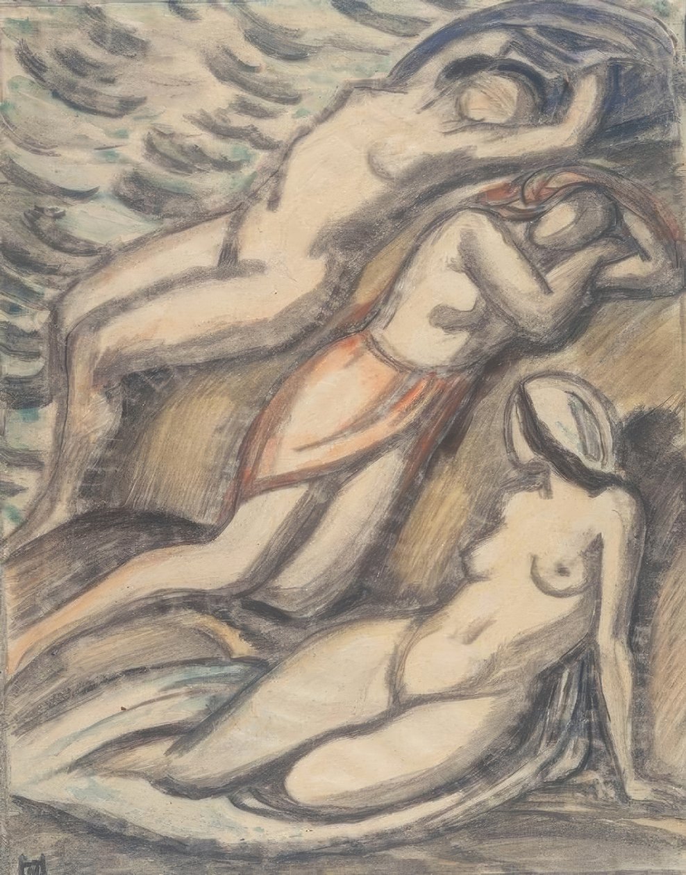 Three Bathing Women by Ludwig von Hofmann