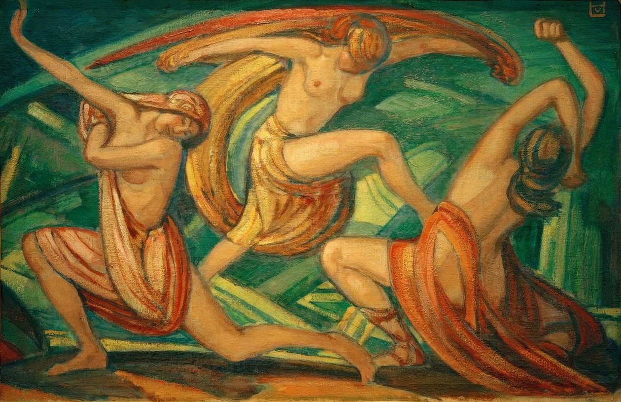 Three Dancing Women by Ludwig von Hofmann