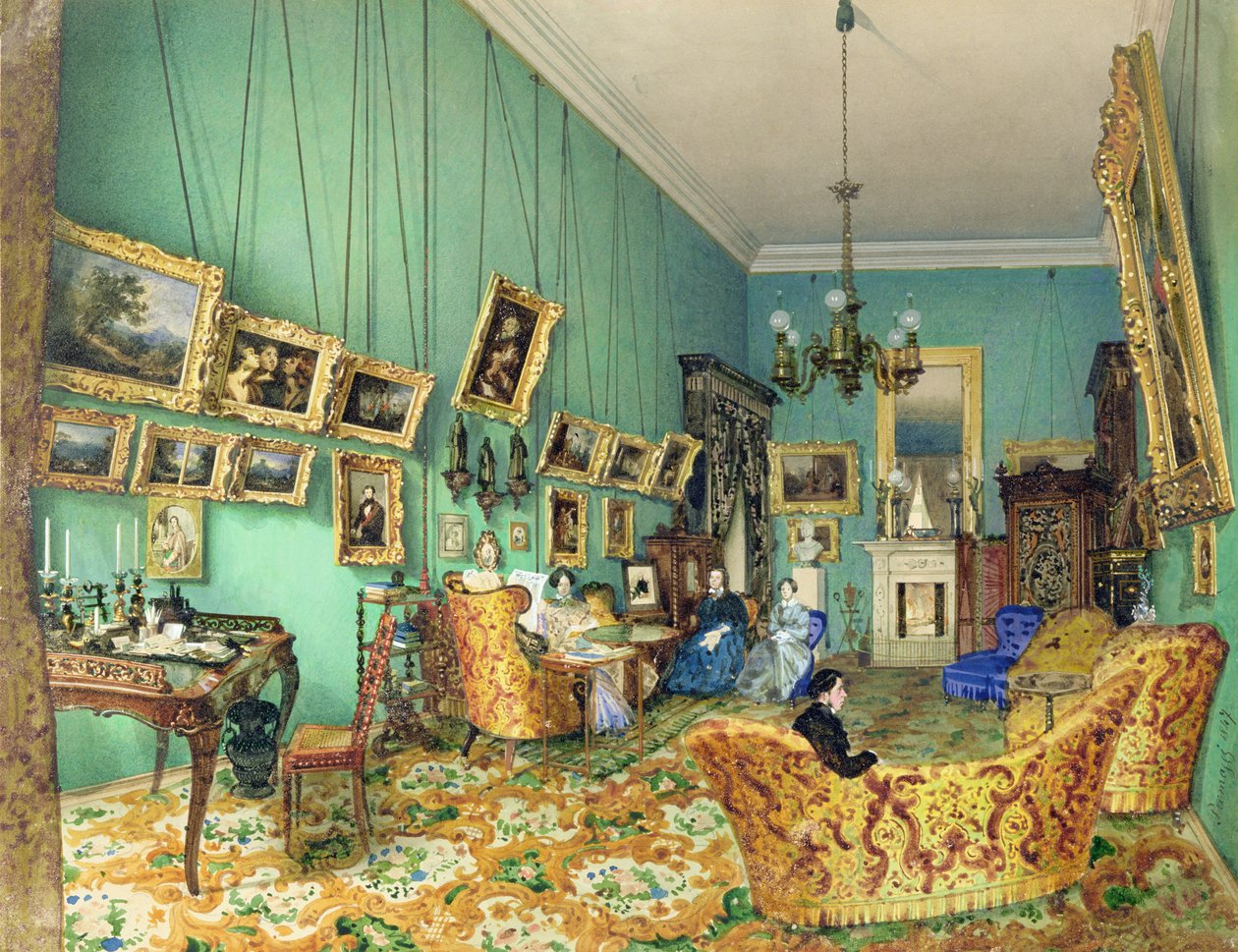 Interior of a Living Room by Luigi Premazzi