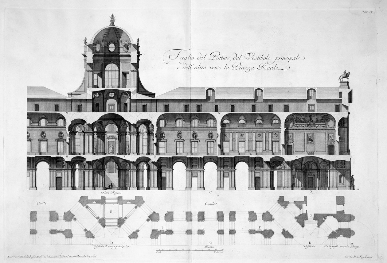 Design for the Royal Palace of Caserta, 1756 by Luigi Vanvitelli