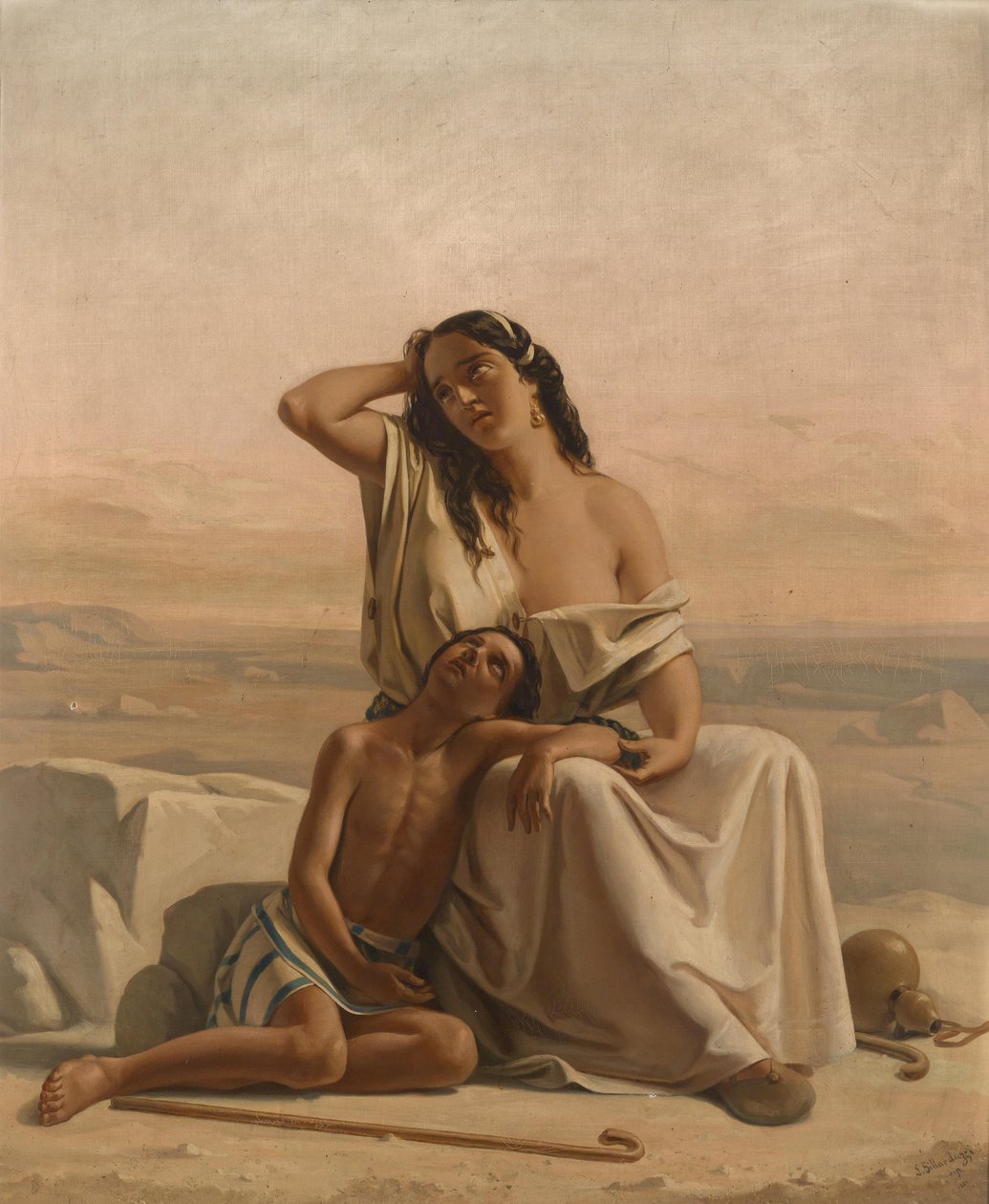 Hagar and Ishmael in the Desert by Luigi Alois Gillarduzzi