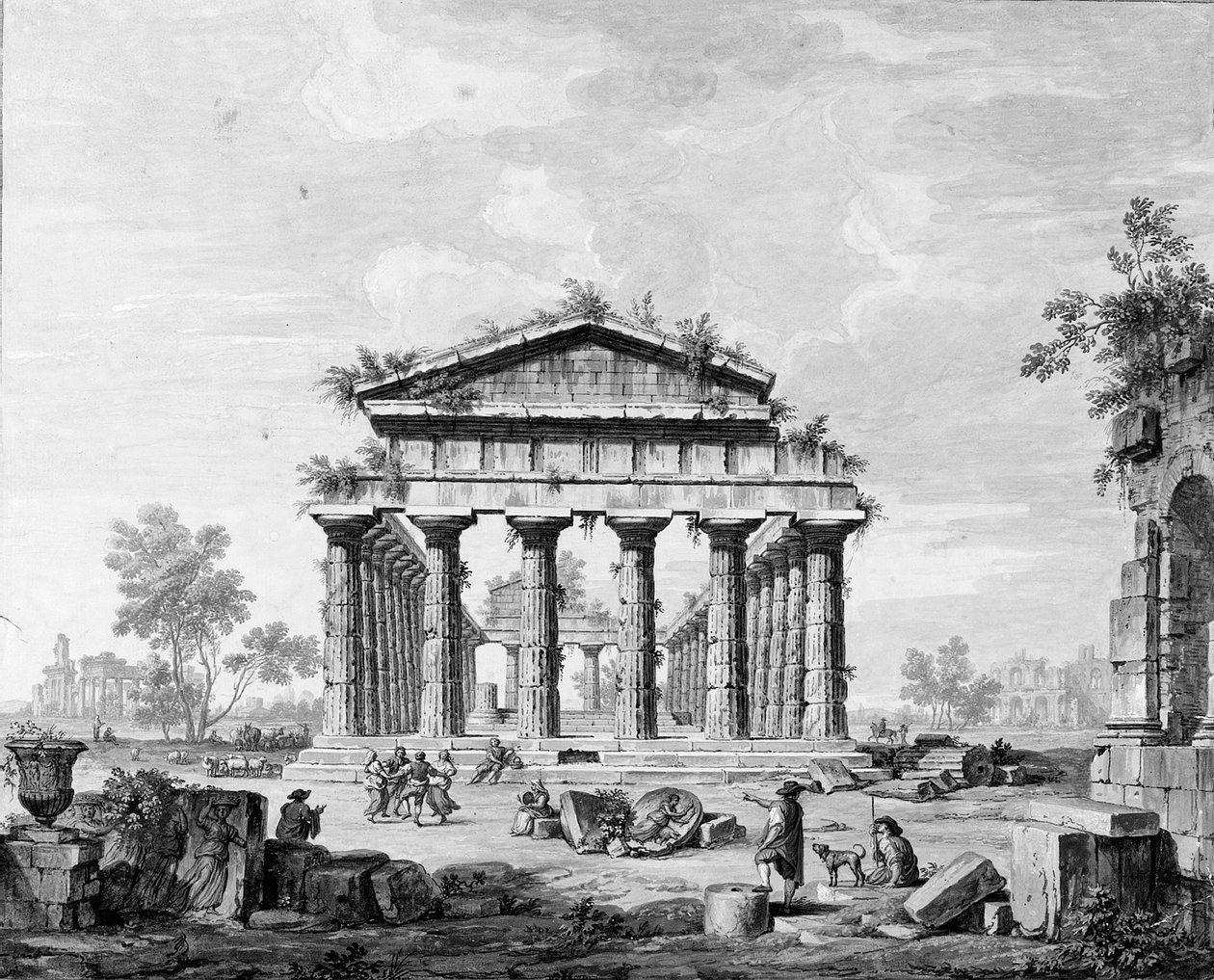 The Temple of Juno at Paestum by Luigi Balugani