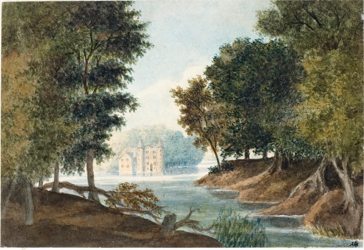 Landscape with River and Villa by Luigi Garibbo