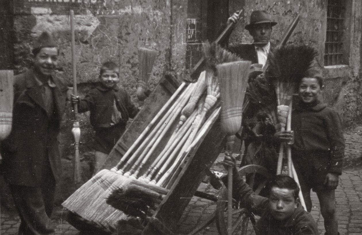Brooms on Street Vendors by Luigi Leoni