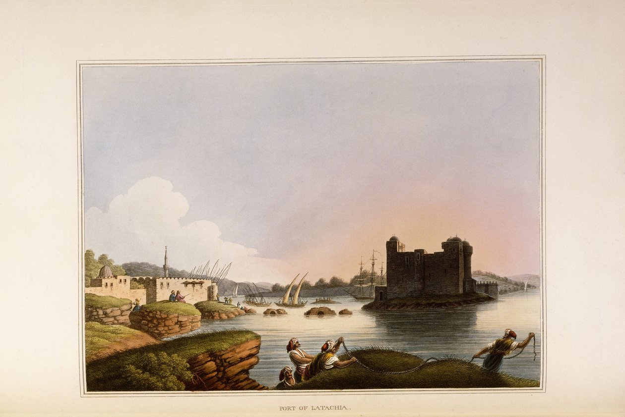 Port of Latachia by Luigi Mayer