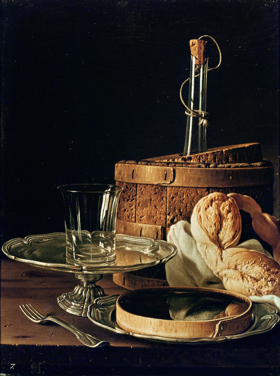 Still Life. The Snack by Luis Egidio Melendez