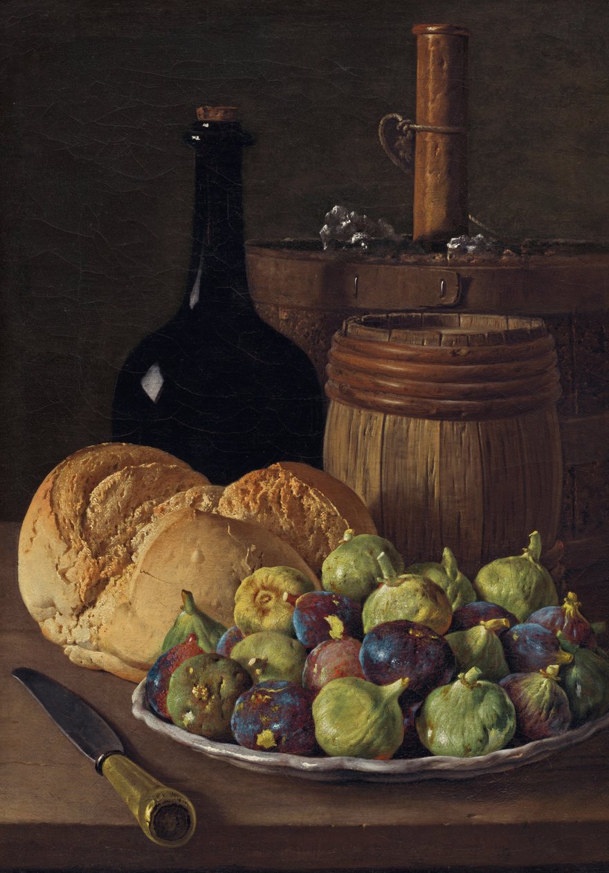 Still Life with Figs and Bread by Luis Egidio Melendez