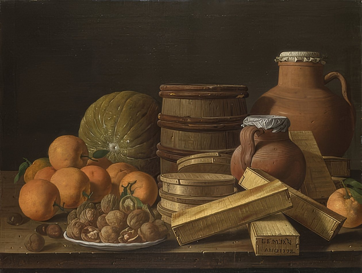 Still Life with Oranges and Walnuts. 1772 by Luis Egidio Melendez