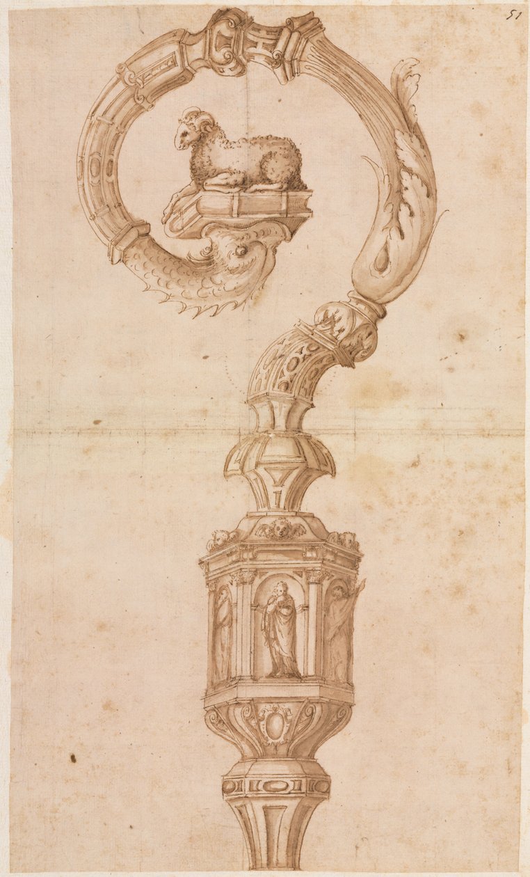 Design for a Crozier by Luzio Romano