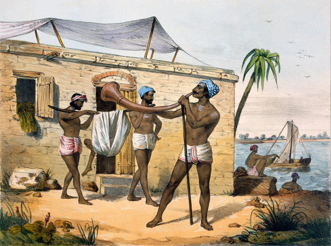 Paraiyar and Trumpet by M.E. Burnouf