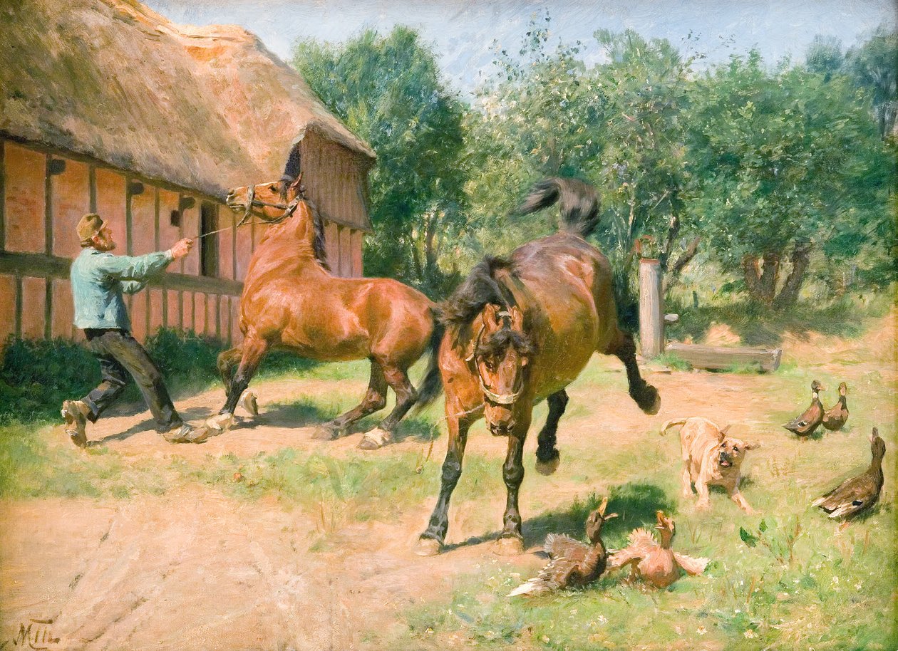 Frisky Horses by M. Therkildsen