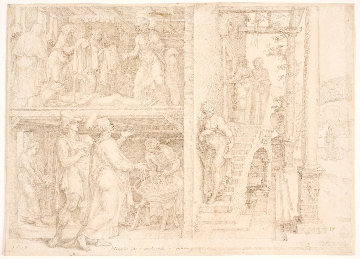 Peter Raises Tabitha by Maarten van Heemskerck