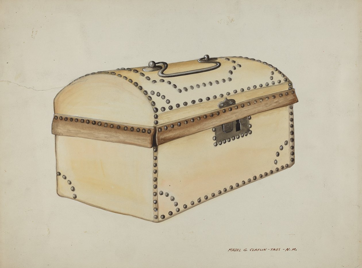 Leather Covered Box, c. 1937 by Majel G. Claflin