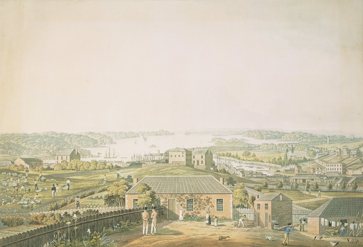The Entrance of Port Jackson, and Part of the Town of Sydney in New South Wales, Left Section of Panoramic View by Major James Taylor