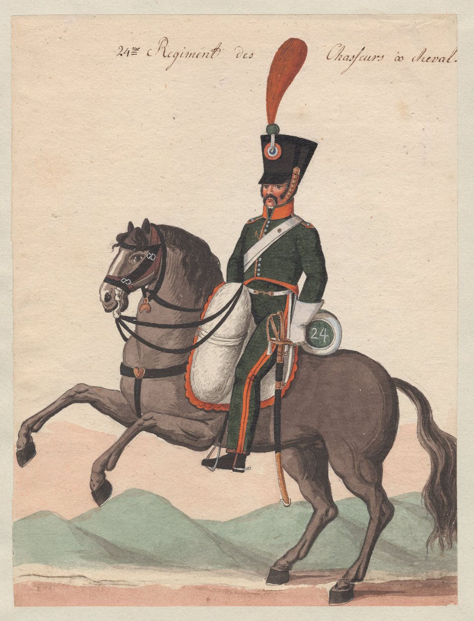 Trooper of the 24th Regiment of Mounted Chasseurs by Major Otto from Baden