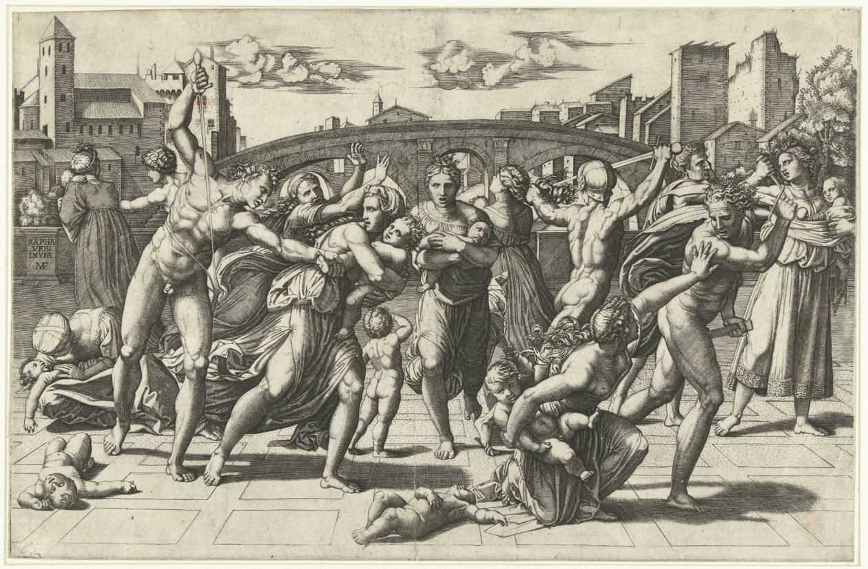 Massacre of the Innocents in Bethlehem by Marco Dente (possibly)