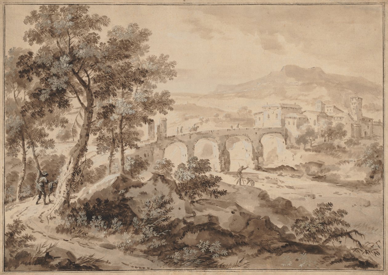 Landscape with Bridge by Marco Ricci