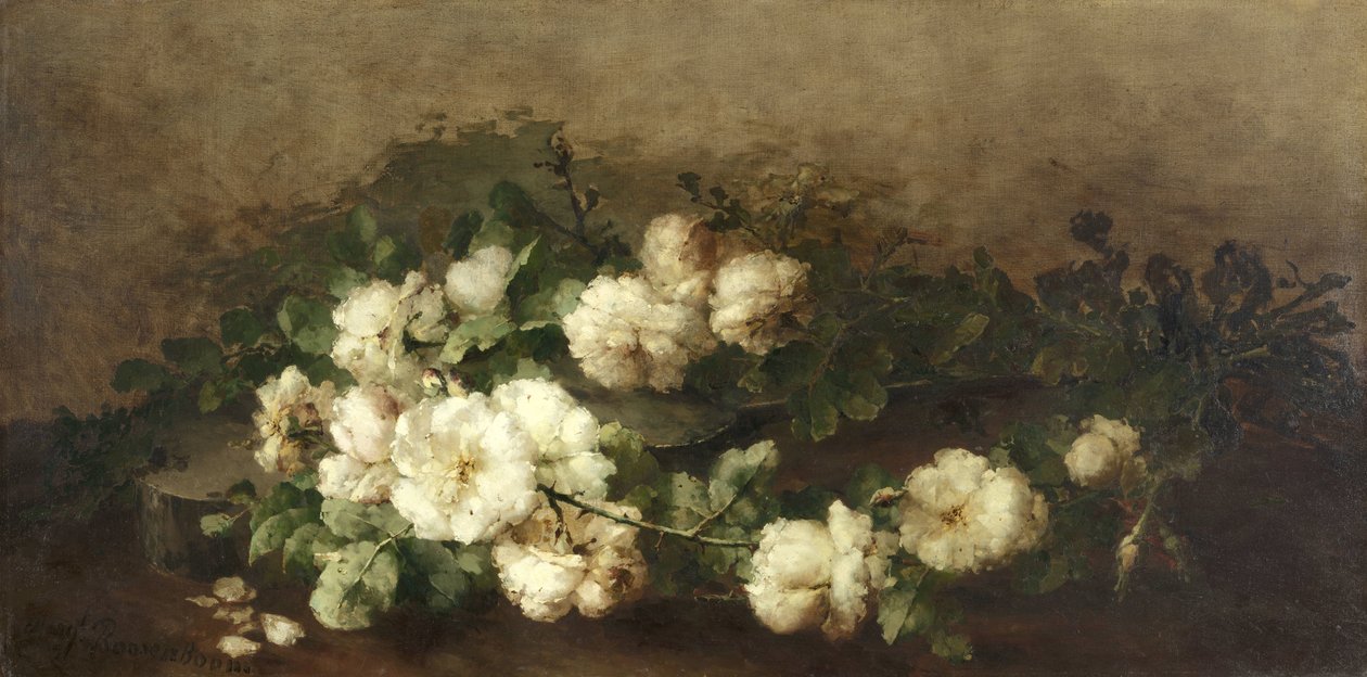 Still Life with Guitar and Roses by Margaretha Roosenboom