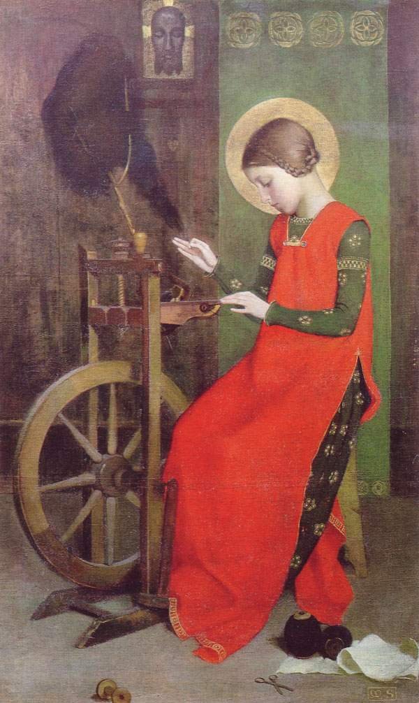 Saint Elizabeth of Hungary Spinning for the Poor by Marianne Stokes
