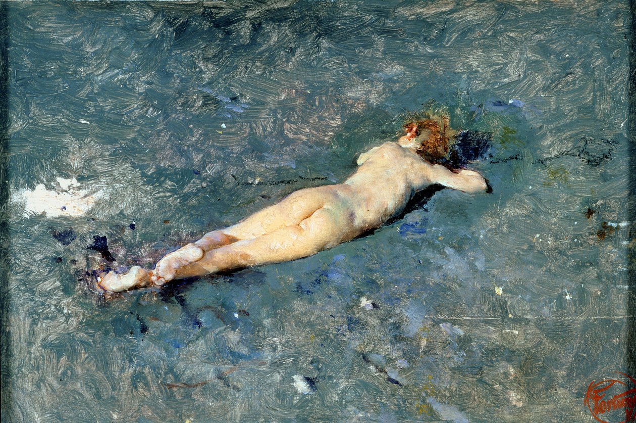 A Nude on the Beach at Portici by Mariano José María Bernardo Fortuny y Carbó