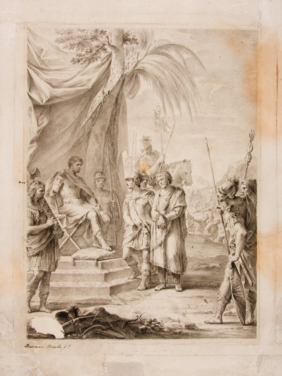 Jugurtha Bound and Handed Over to Silanus, Who Takes Him to Marius by Mariano Salvador Maella