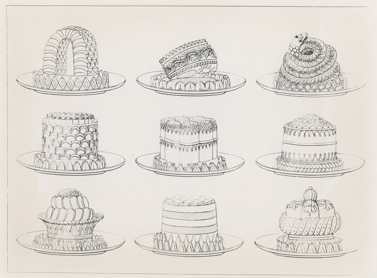 Designs for Tarts and Cakes by Antoine Careme by Marie Antoine Careme