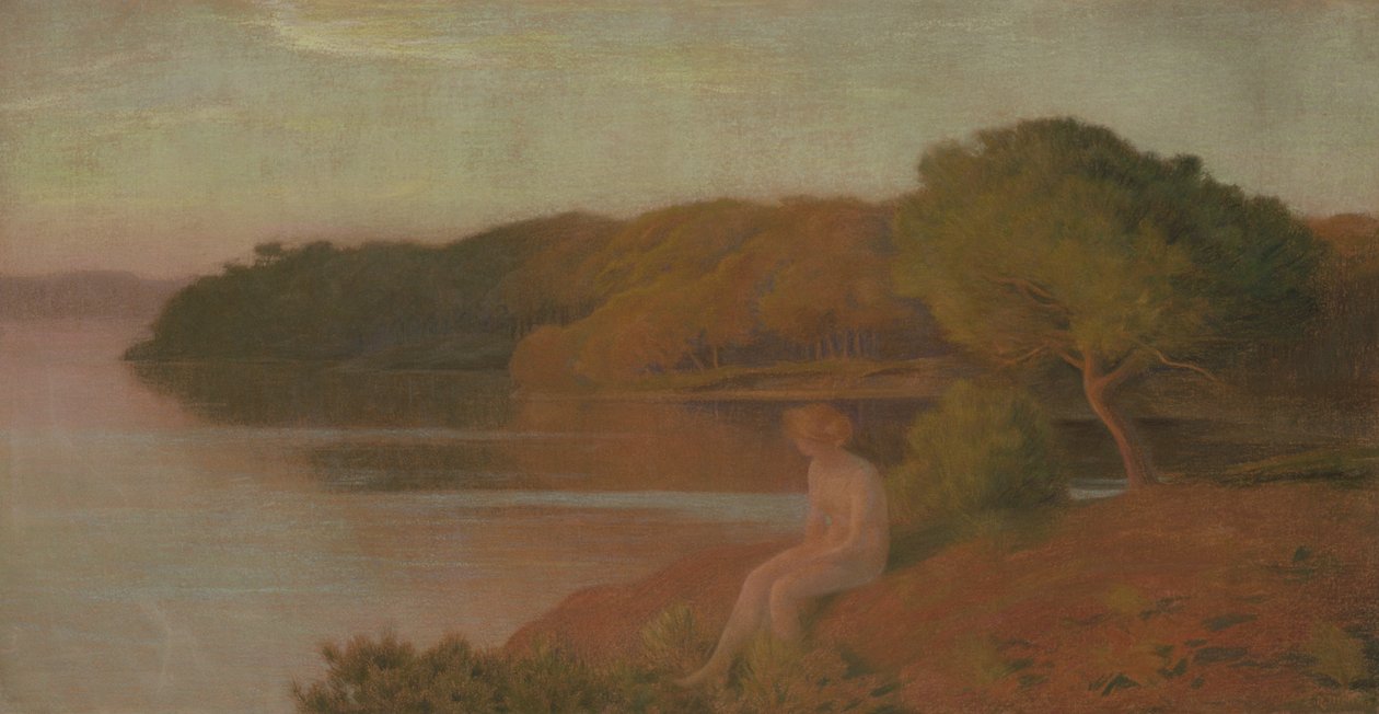 Bather by the Water by Marie Auguste Emile Rene Menard