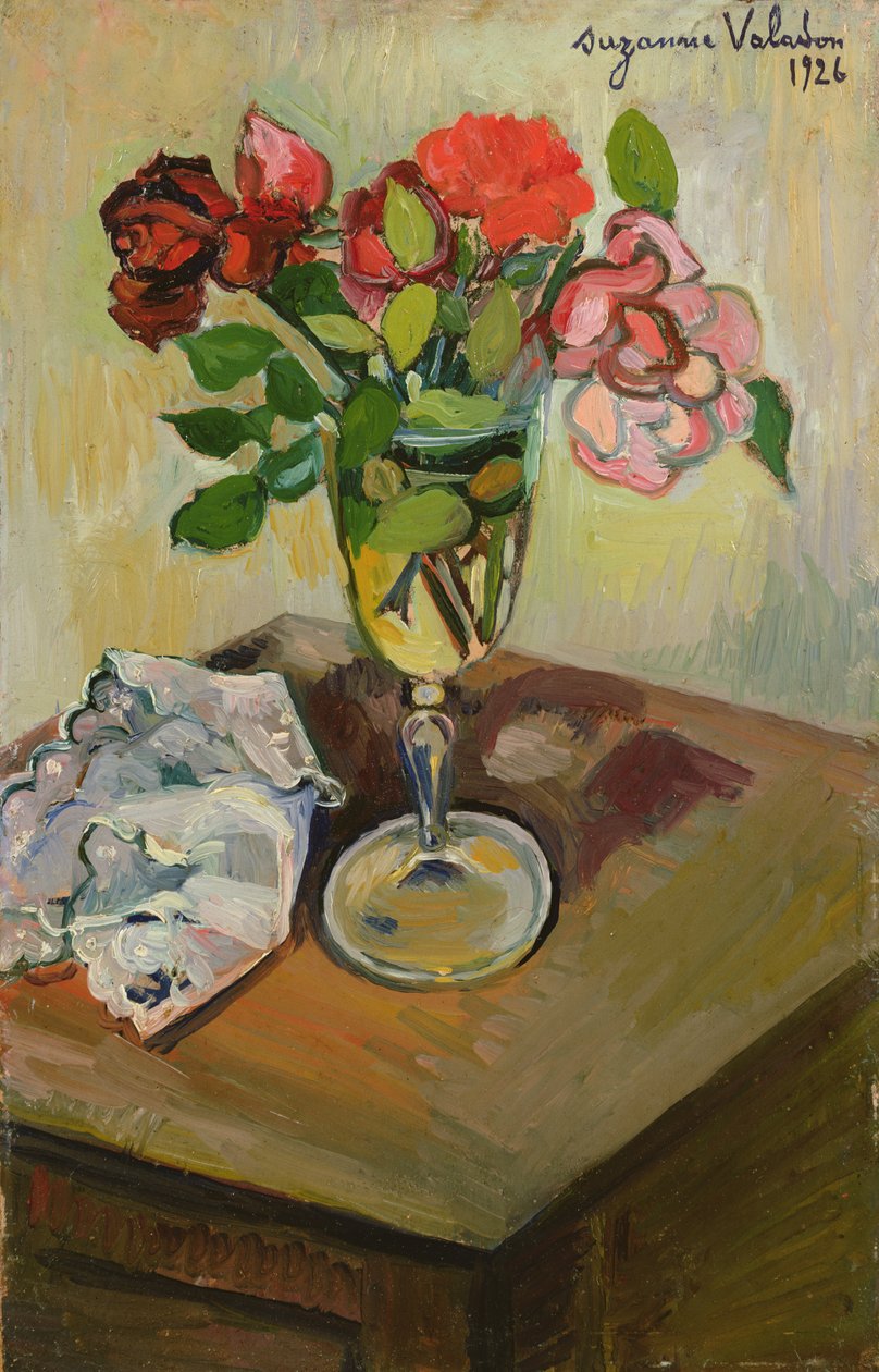 Roses in a Glass by Marie Clementine (Suzanne) Valadon