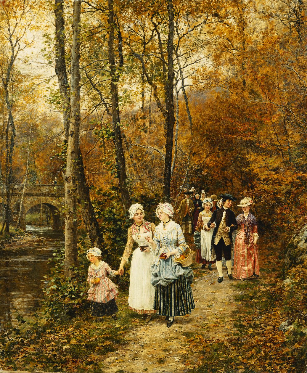 The Afternoon Stroll by Marie Francois Firmin Girard