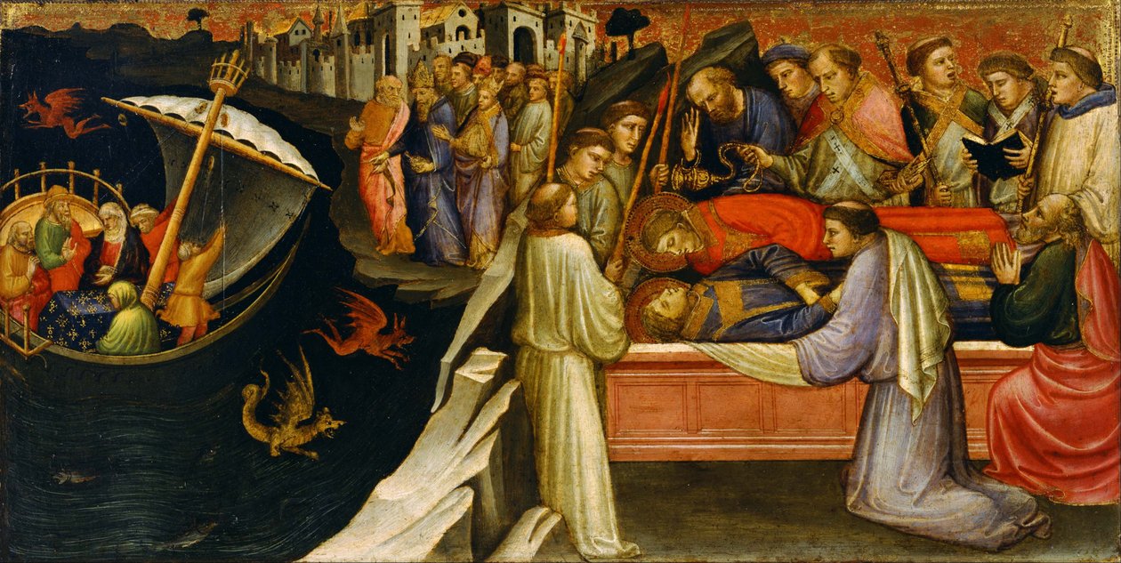Altar Painting Depicting the Legend of Saint Stephen: Transporting the Relics of Saint Stephen and Saint Lawrence by Mariotto di Nardo