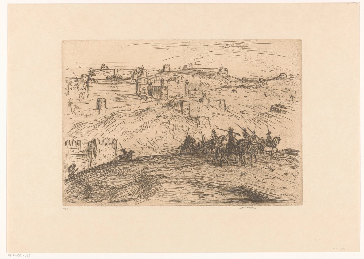 Riders on a Hill by Marius Bauer (signed by artist)