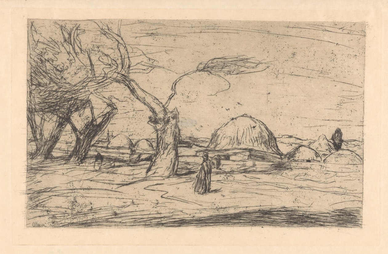 Eastern Landscape with Buildings by Marius Bauer