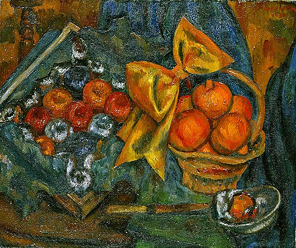 Basket of pomegranates by Mark Gertler
