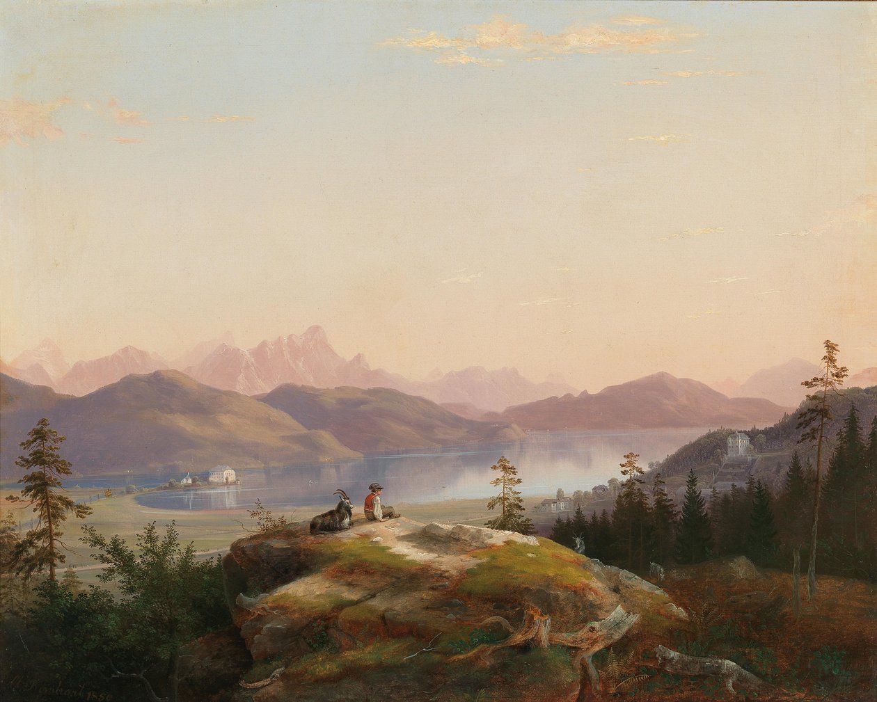 A View of Lake Wörthersee with Maria Loretto and Freyenthurn Castle by Marko Pernhart
