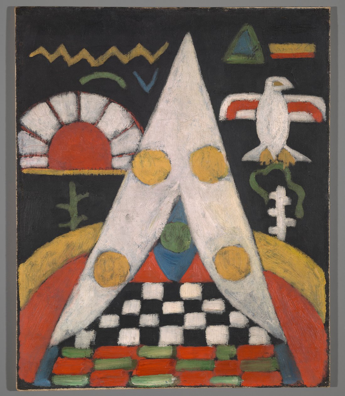 An Abstract Arrangement of American Indian Symbols by Marsden Hartley