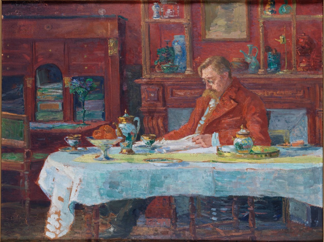Émile Verhaeren at the Table by Marthe Verhaeren