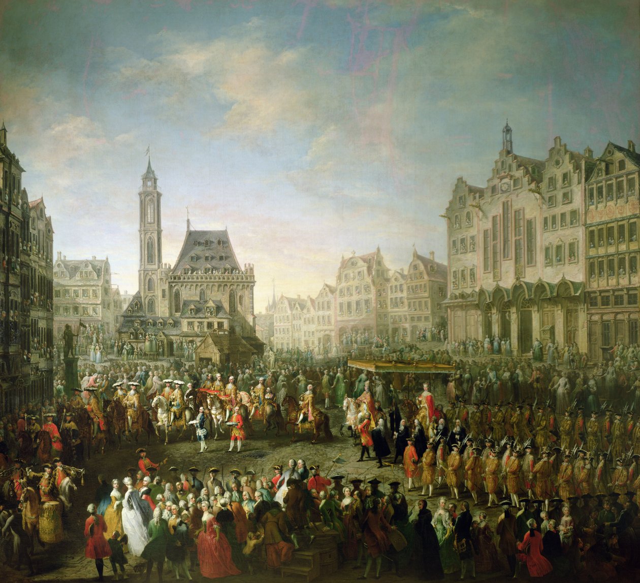The coronation procession of Joseph II in Romerberg by Martin II Mytens or Meytens