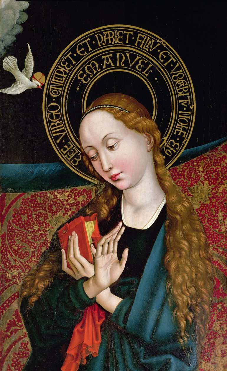 Detail of the Virgin from the Annunciation (detail) by Martin Schongauer