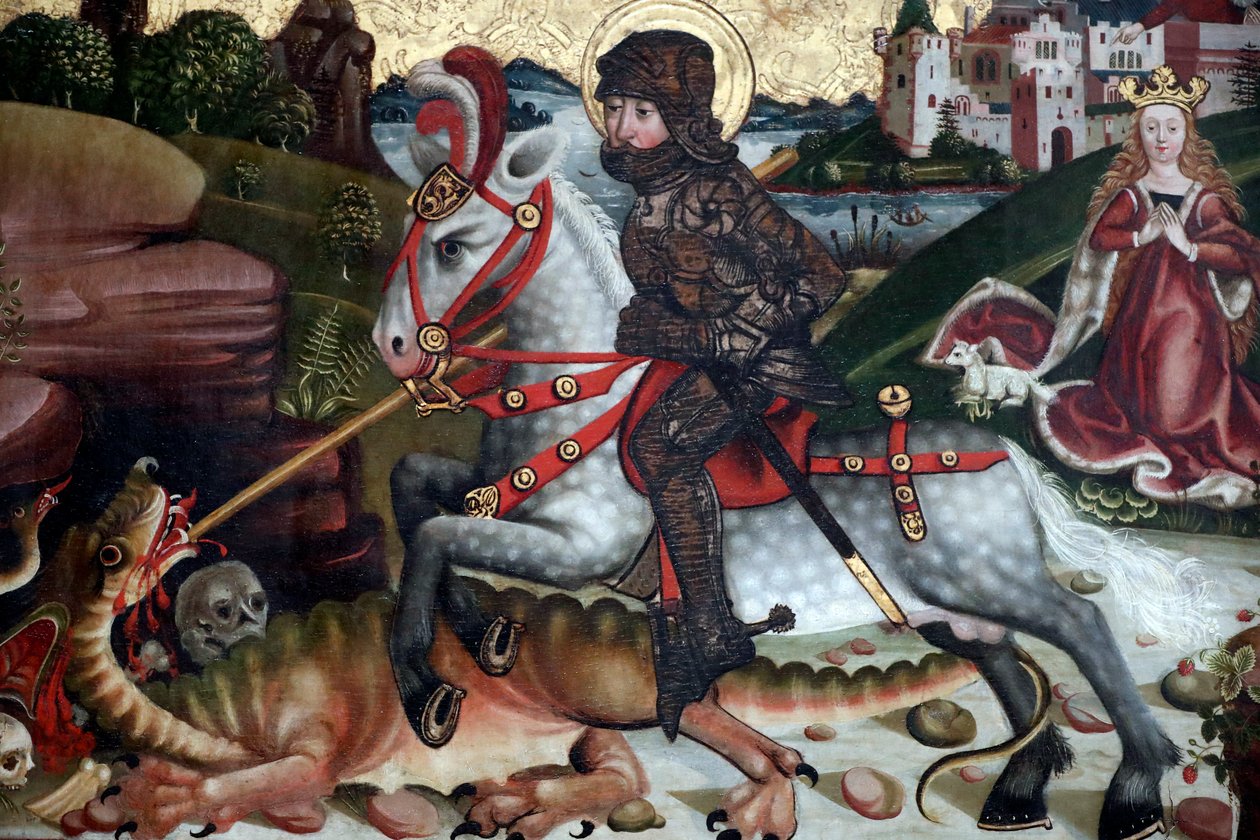 St George Slays the Dragon by Martin Schongauer