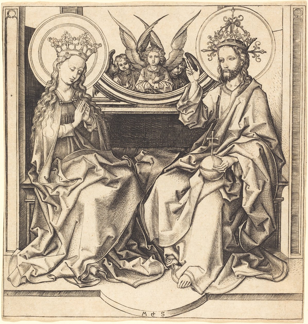 Christ Blessing the Virgin by Martin Schongauer