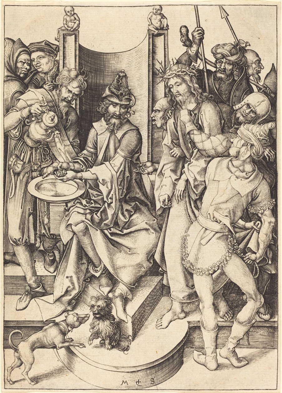 Christ before Pilate by Martin Schongauer
