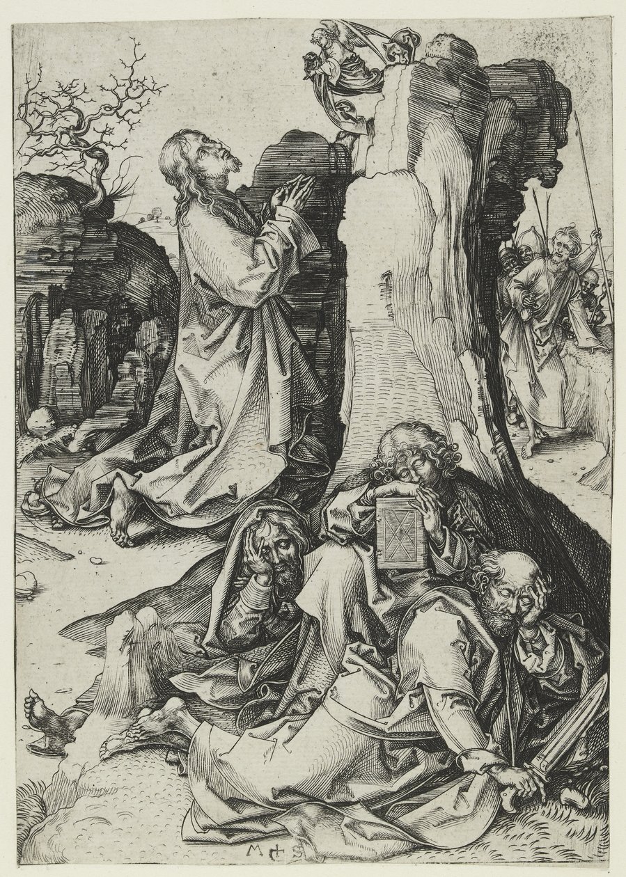 The Agony in the Garden (engraving) by Martin Schongauer